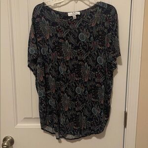 Magaschoni Multicolor Paisley short sleeve top size 3xl